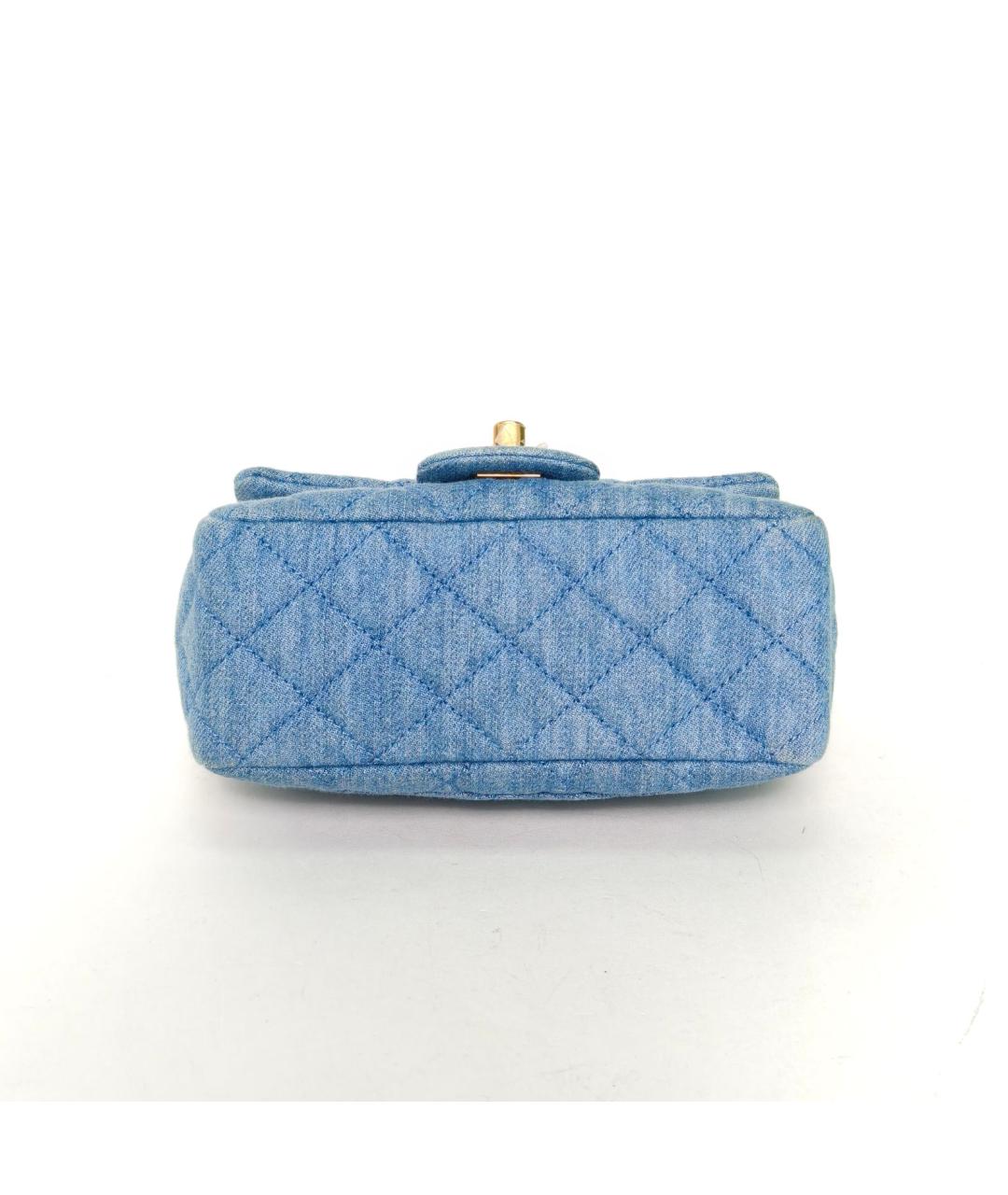 CHANEL Голубая деним сумка через плечо, фото 6