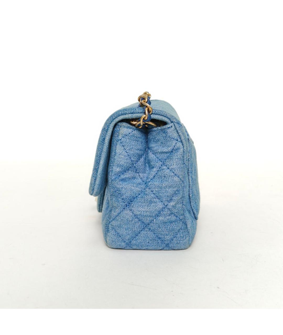 CHANEL Голубая деним сумка через плечо, фото 5