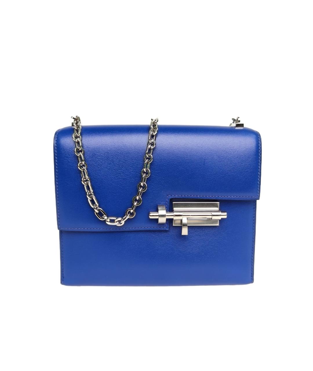 HERMES Синяя кожаная сумка через плечо, фото 9