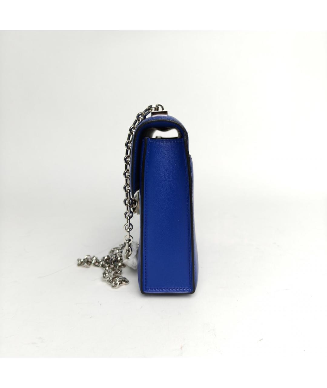 HERMES Синяя кожаная сумка через плечо, фото 5