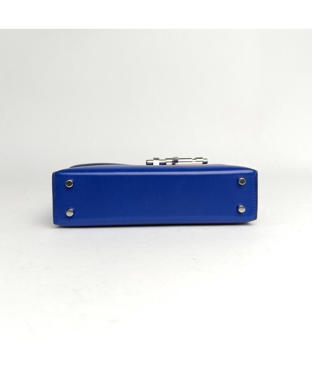 HERMES Синяя кожаная сумка через плечо, фото 6