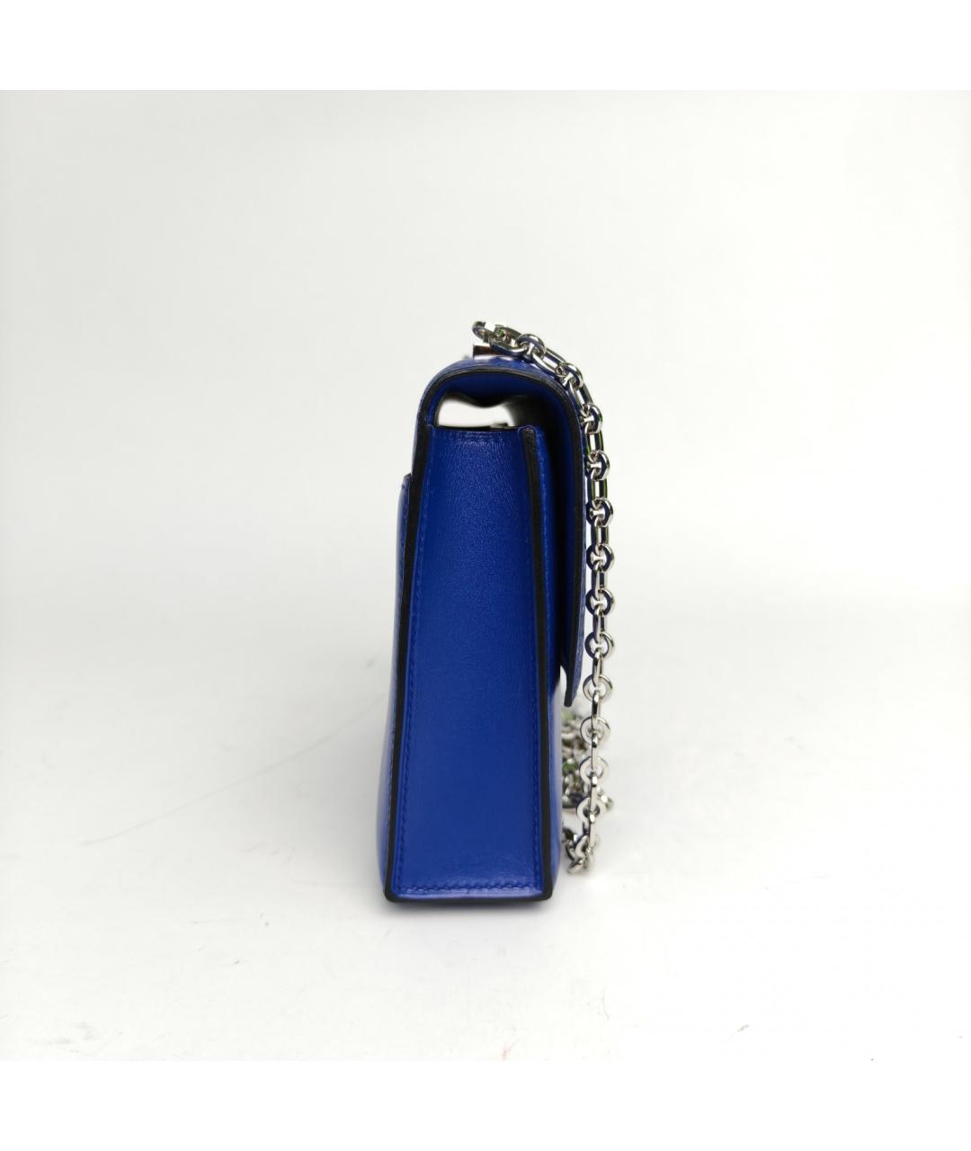 HERMES Синяя кожаная сумка через плечо, фото 3