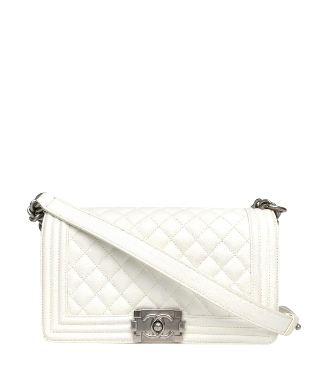 CHANEL Белая кожаная сумка через плечо, фото 1