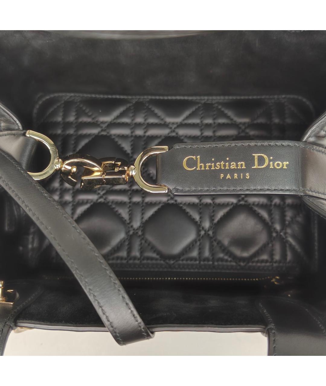 CHRISTIAN DIOR Черная кожаная сумка через плечо, фото 8