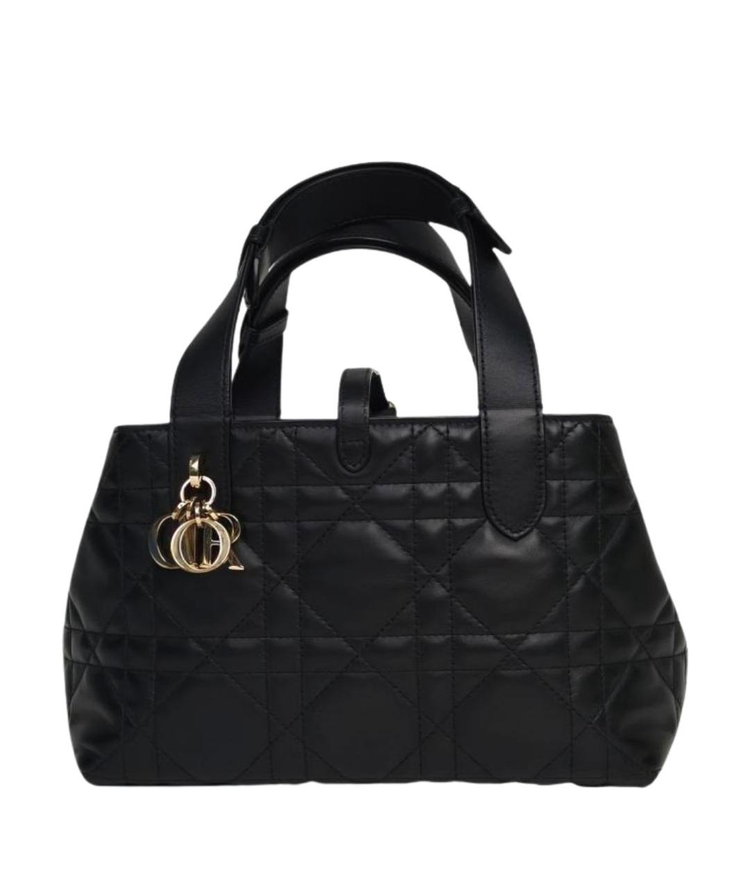 CHRISTIAN DIOR Черная кожаная сумка через плечо, фото 1