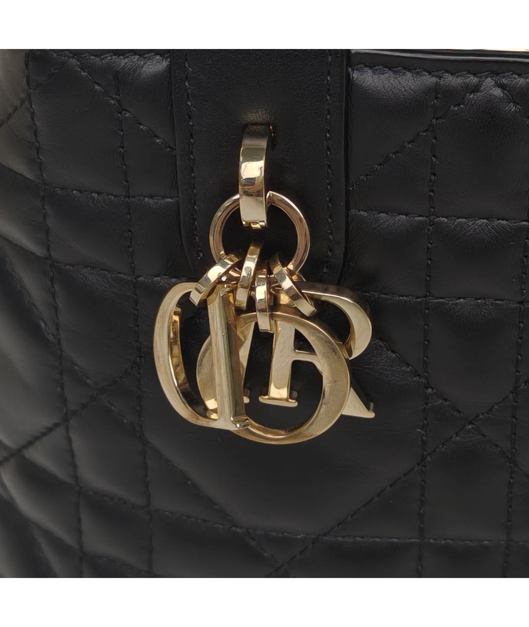 CHRISTIAN DIOR Черная кожаная сумка через плечо, фото 6