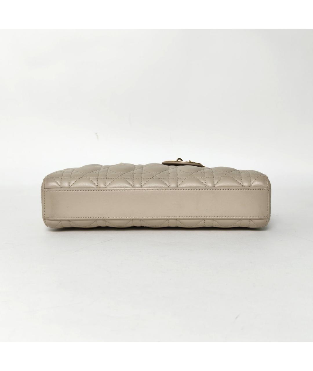 CHRISTIAN DIOR Бежевая кожаная сумка через плечо, фото 6