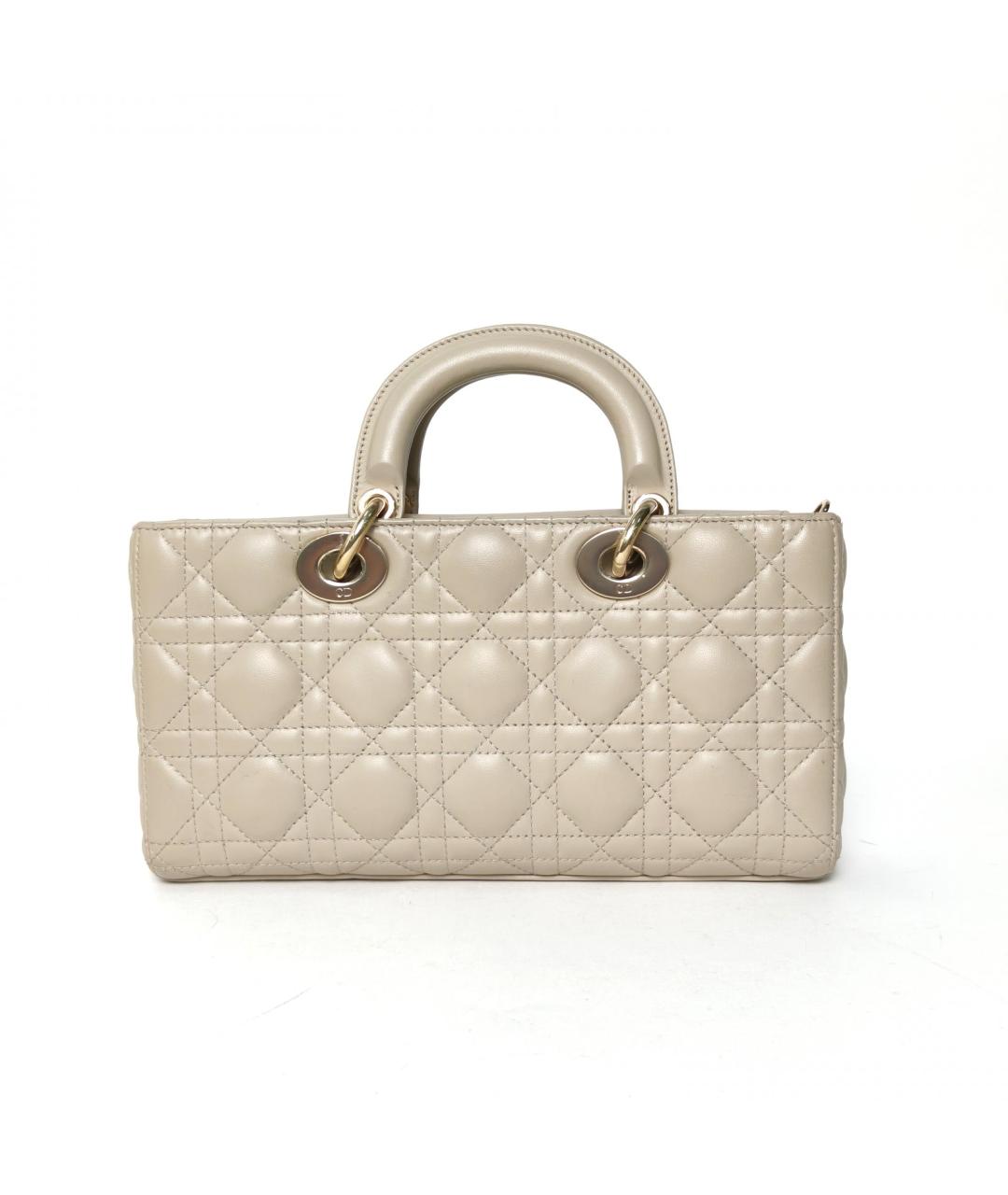 CHRISTIAN DIOR Бежевая кожаная сумка через плечо, фото 4