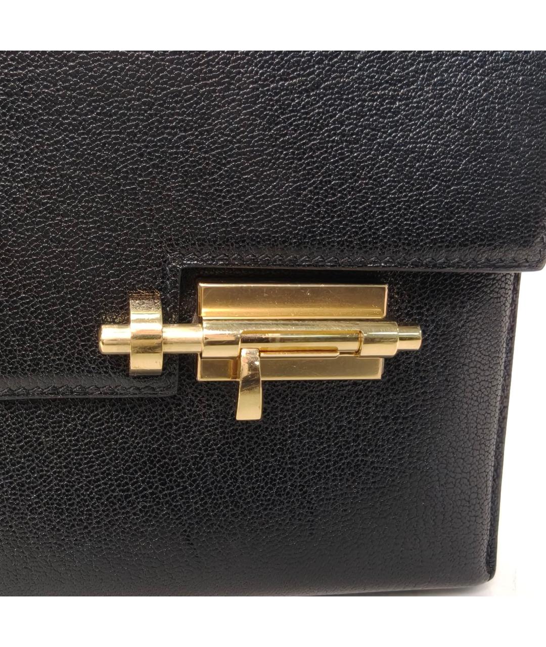 HERMES Черная кожаная сумка через плечо, фото 7