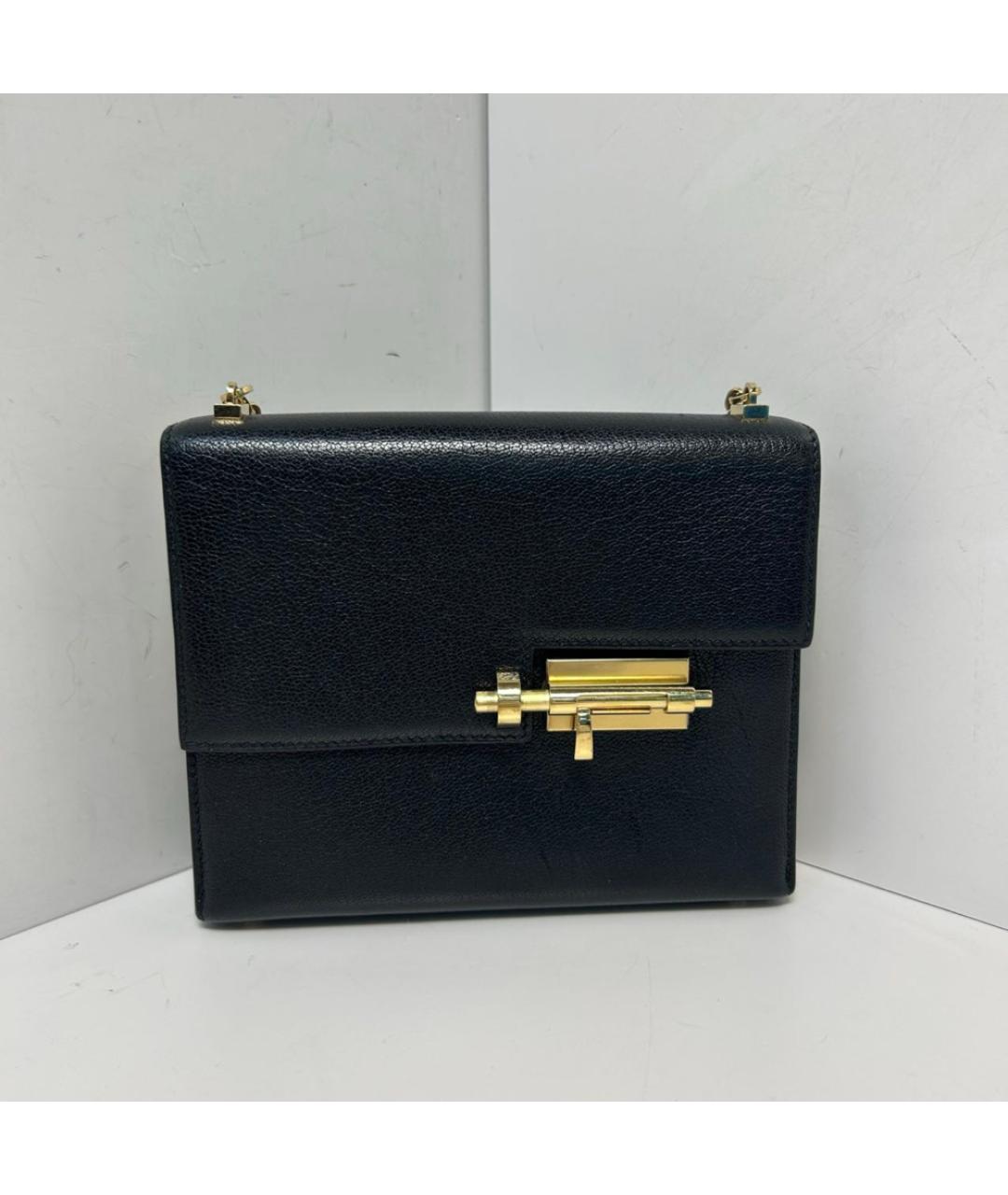 HERMES Черная кожаная сумка через плечо, фото 9