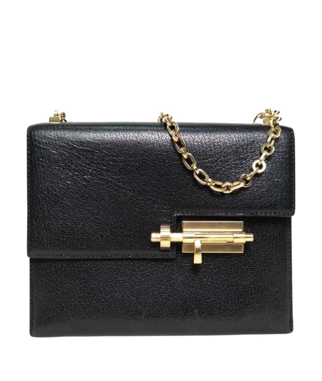 HERMES Черная кожаная сумка через плечо, фото 1