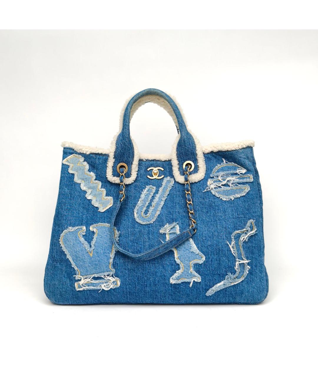 CHANEL Синяя деним сумка через плечо, фото 2