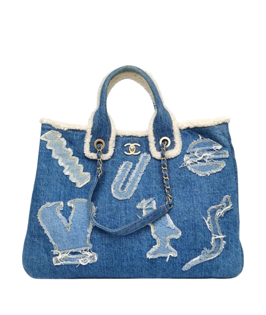 CHANEL Синяя деним сумка через плечо, фото 1