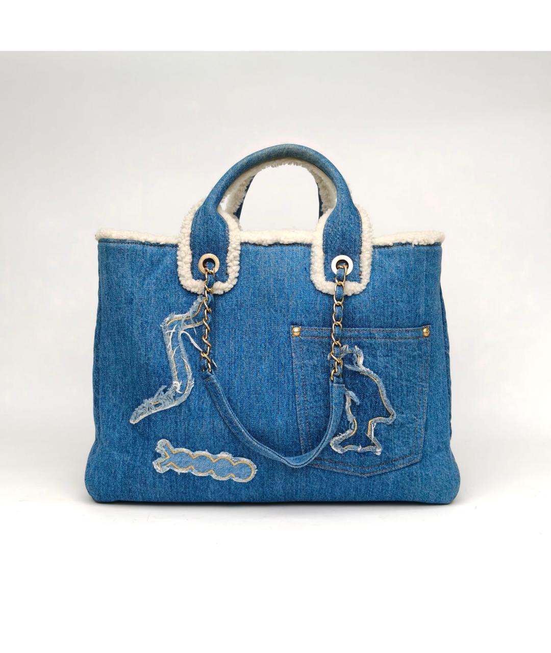 CHANEL Синяя деним сумка через плечо, фото 4