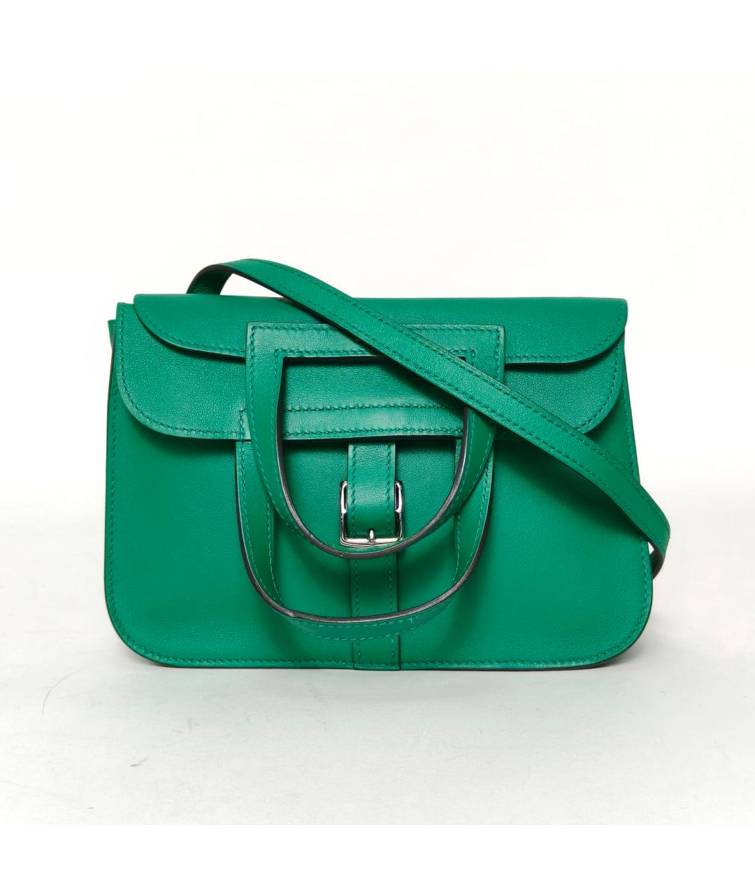 HERMES Зеленая кожаная сумка через плечо, фото 2