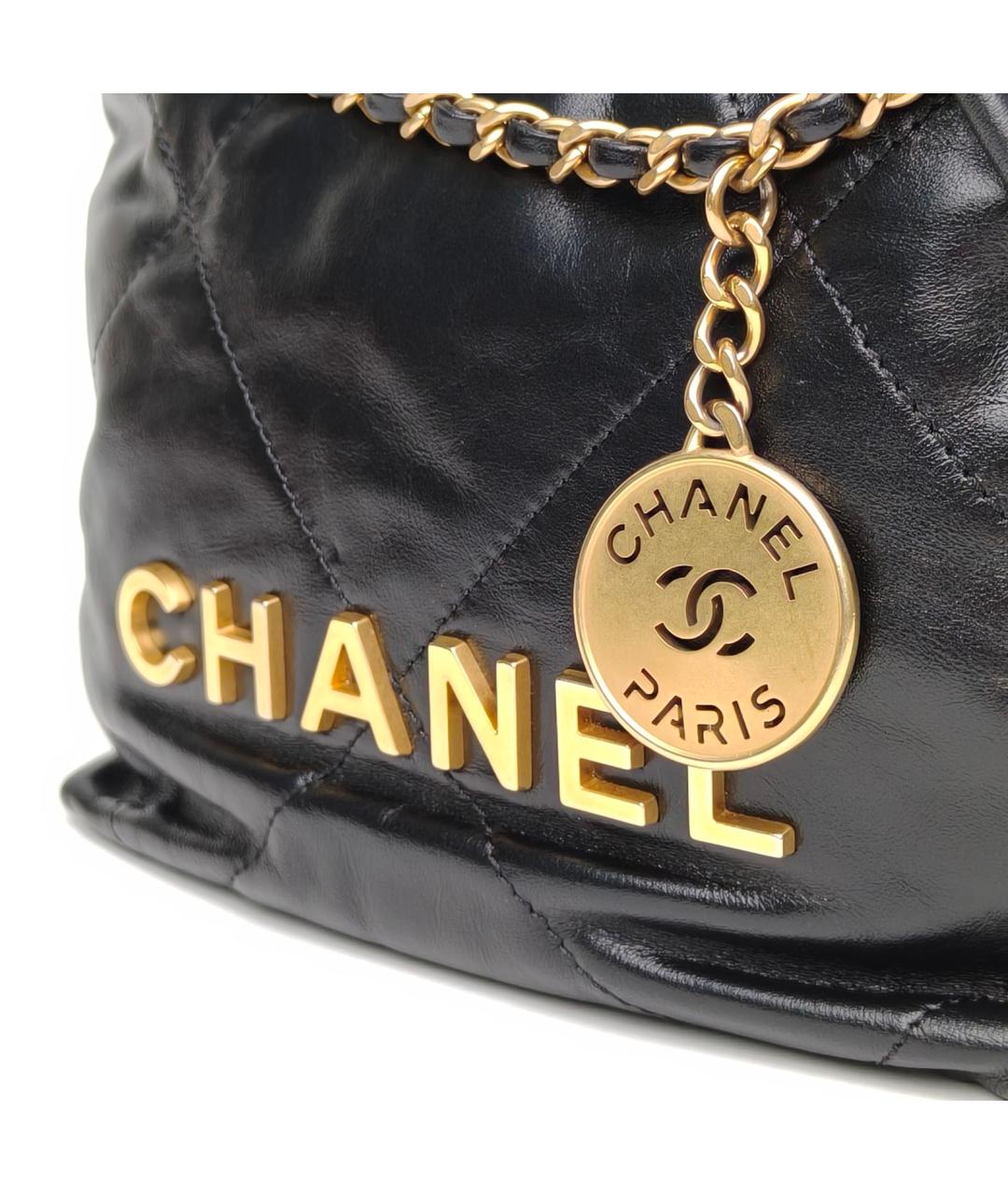 CHANEL Черная кожаная сумка через плечо, фото 8