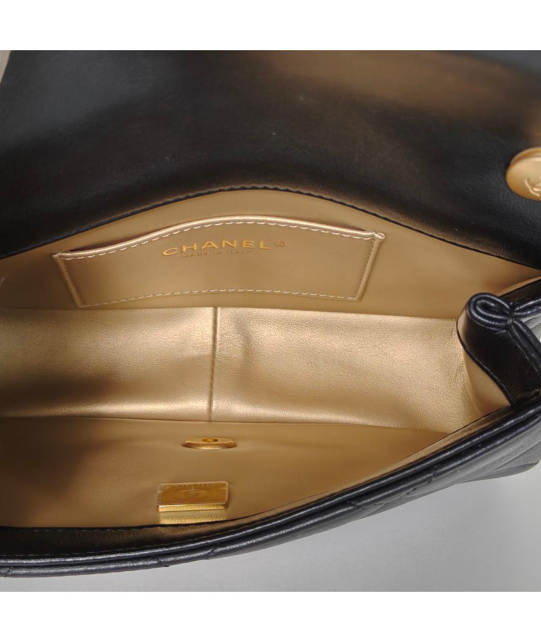 CHANEL Черная кожаная сумка через плечо, фото 8