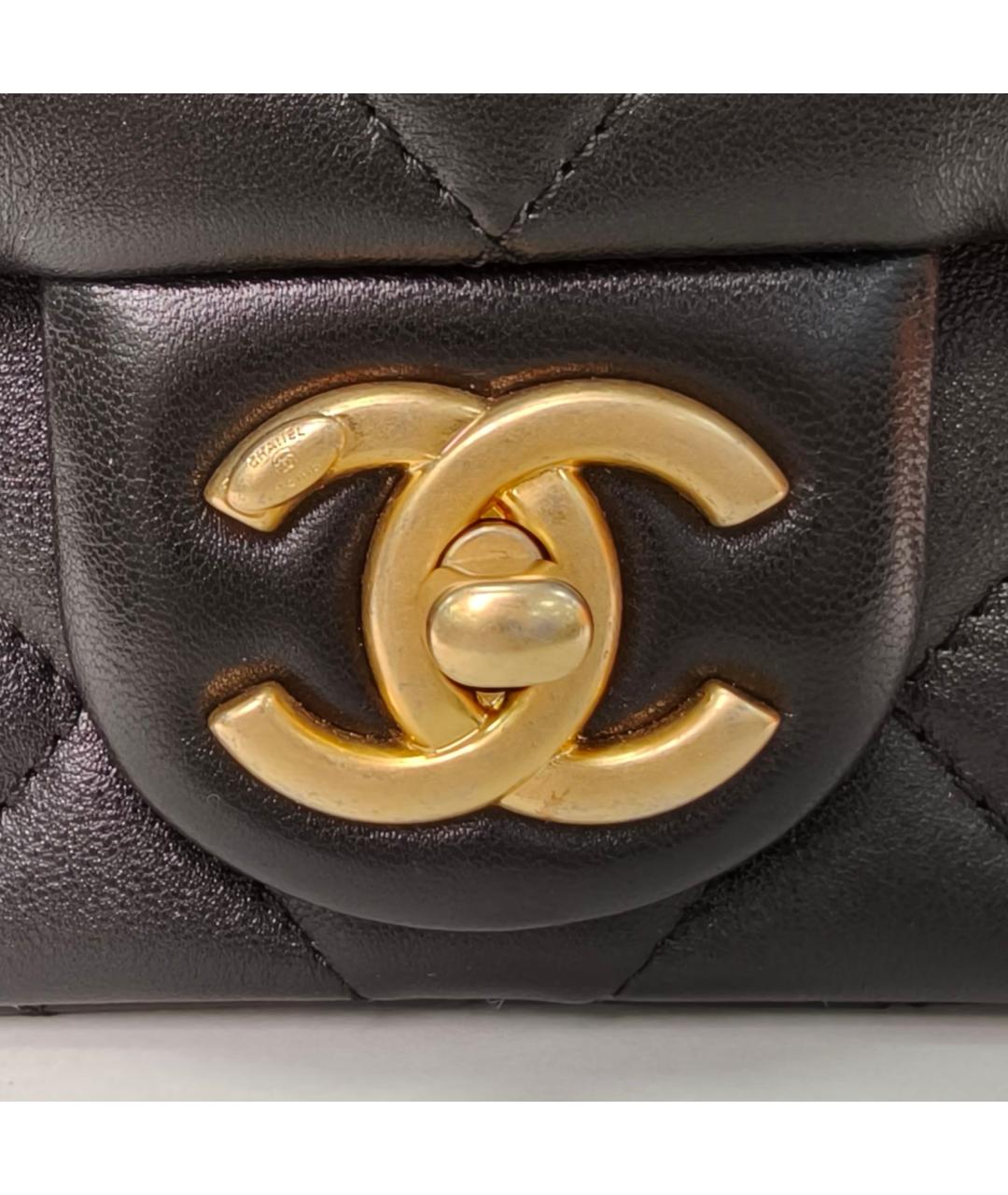 CHANEL Черная кожаная сумка через плечо, фото 7