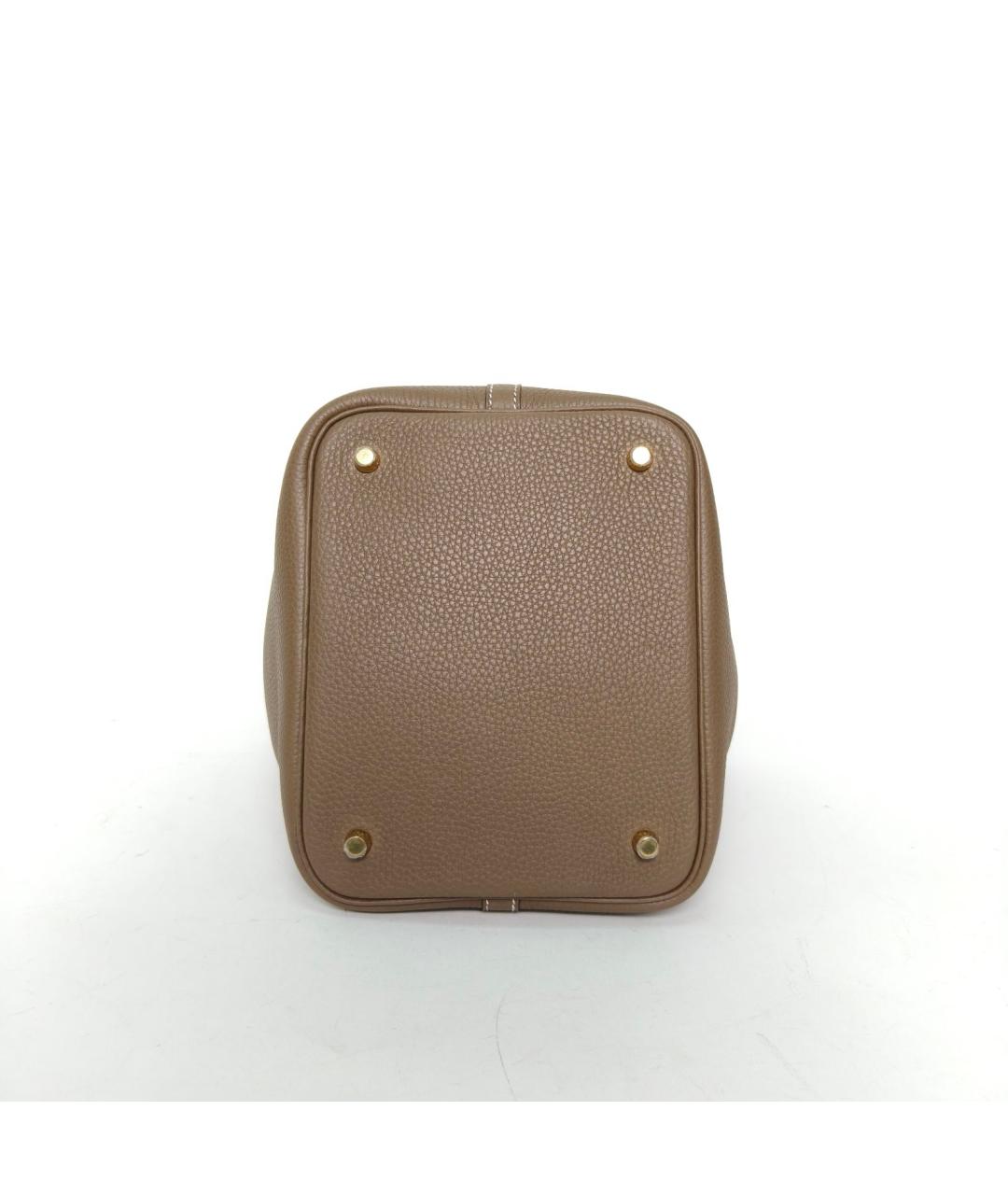 HERMES Коричневая кожаная сумка через плечо, фото 6