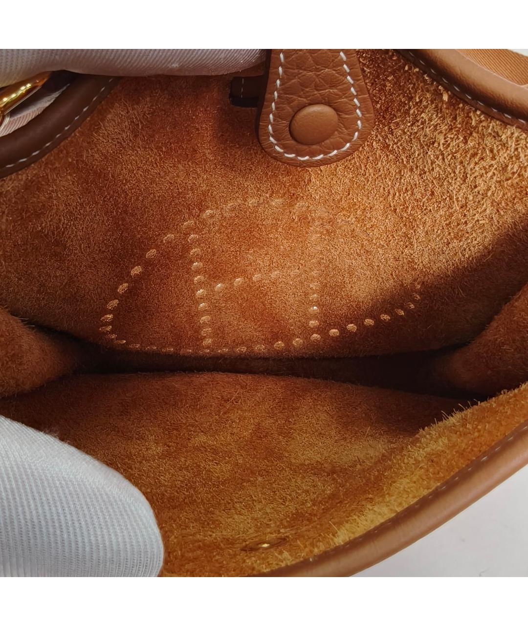 HERMES Коричневая кожаная сумка через плечо, фото 8