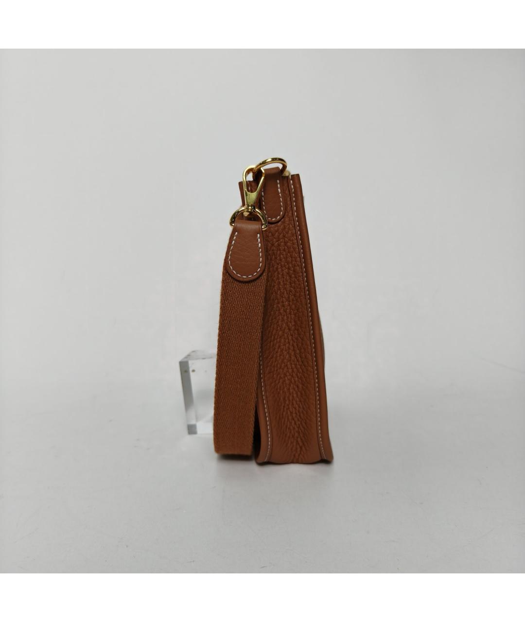 HERMES Коричневая кожаная сумка через плечо, фото 5