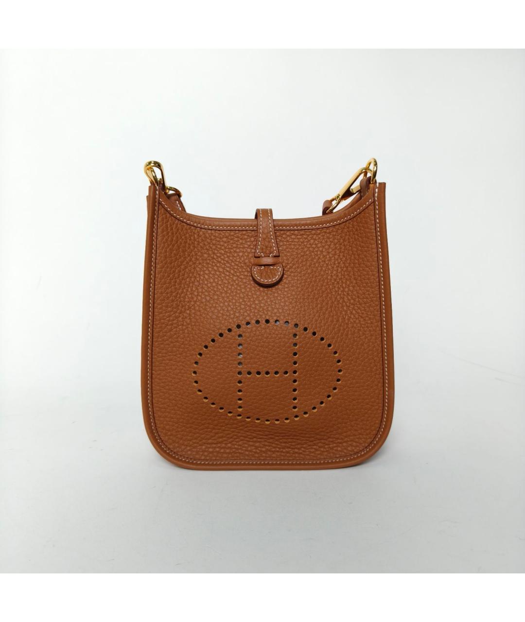 HERMES Коричневая кожаная сумка через плечо, фото 4