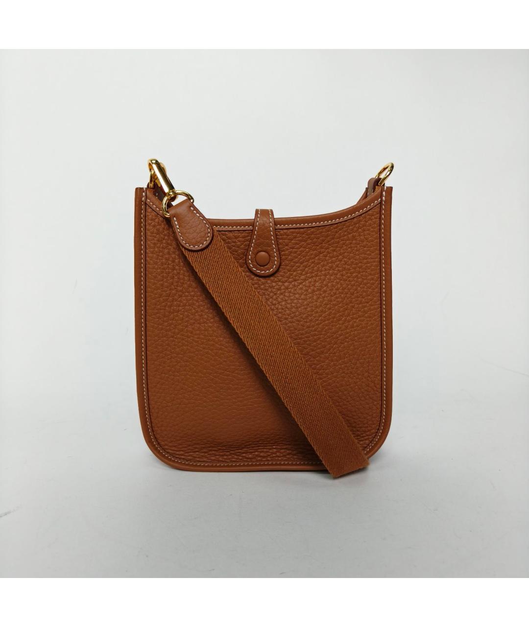 HERMES Коричневая кожаная сумка через плечо, фото 9