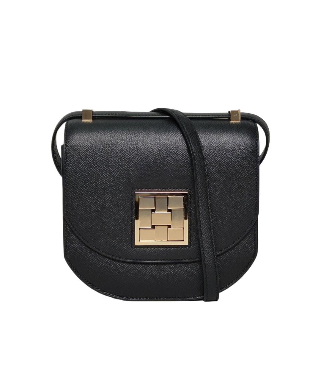 HERMES Черная кожаная сумка через плечо, фото 9