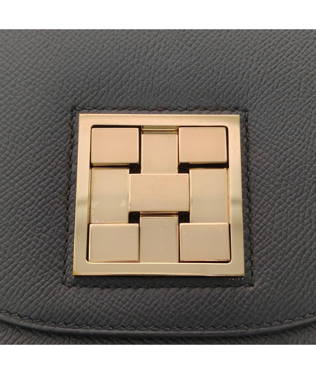 HERMES Черная кожаная сумка через плечо, фото 7