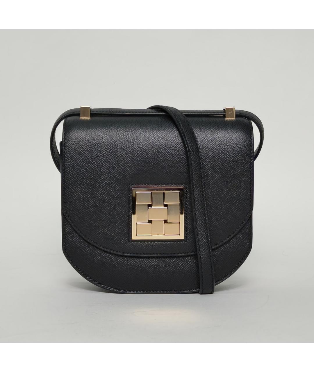 HERMES Черная кожаная сумка через плечо, фото 2