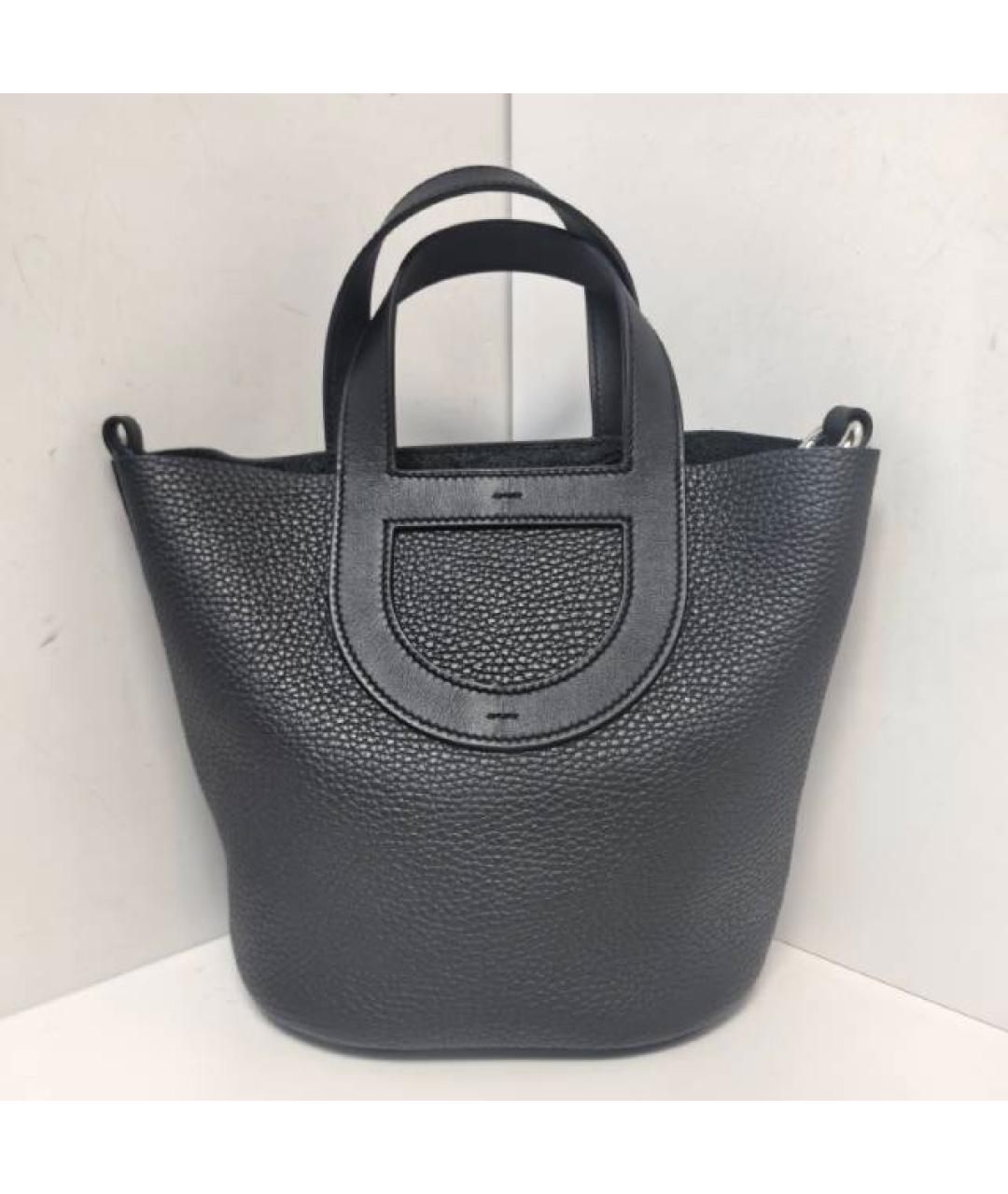 HERMES Черная кожаная сумка через плечо, фото 8