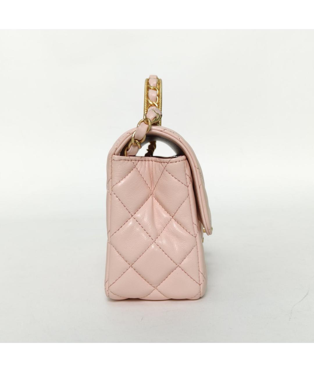CHANEL Розовая кожаная сумка через плечо, фото 3