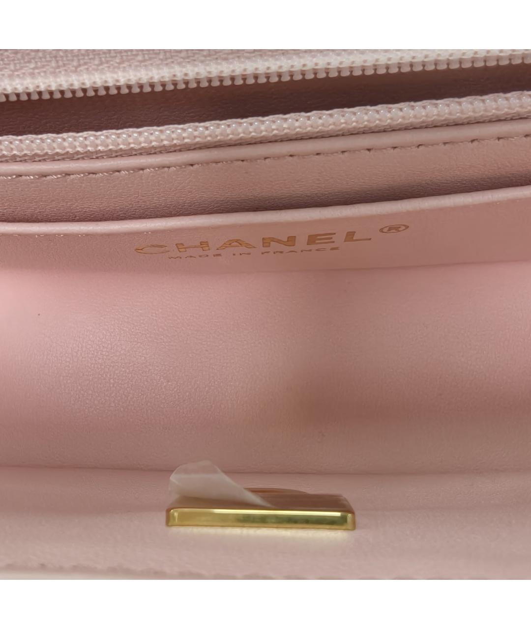 CHANEL Розовая кожаная сумка через плечо, фото 8