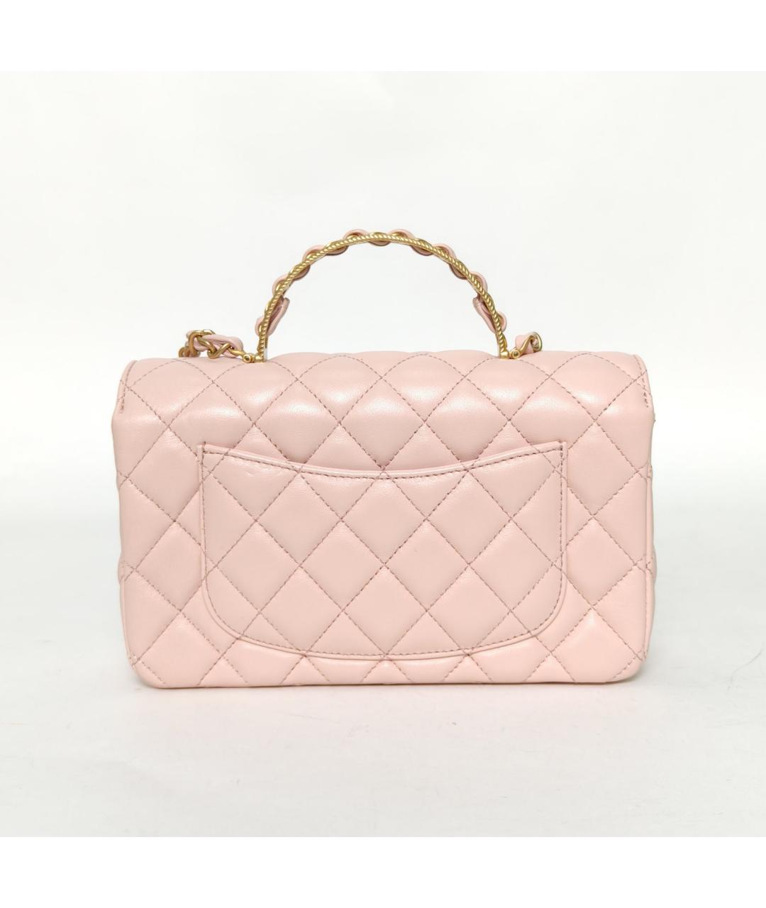 CHANEL Розовая кожаная сумка через плечо, фото 4