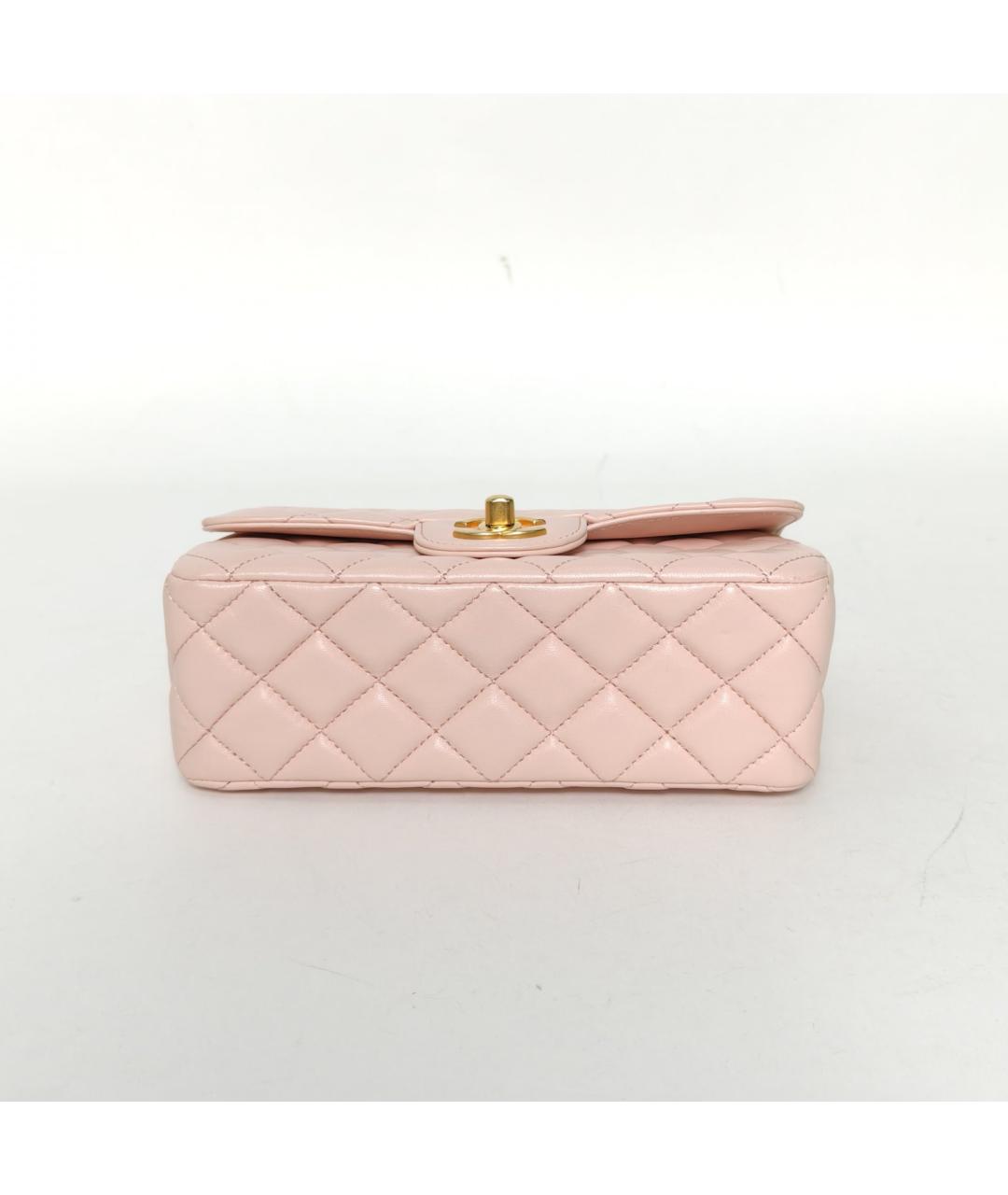 CHANEL Розовая кожаная сумка через плечо, фото 6