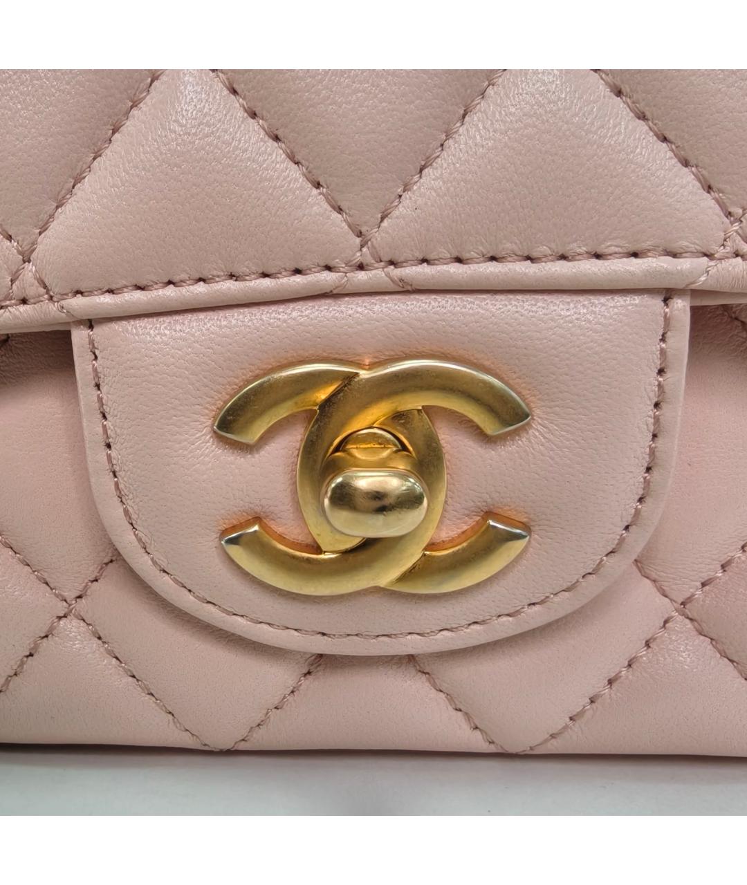 CHANEL Розовая кожаная сумка через плечо, фото 7