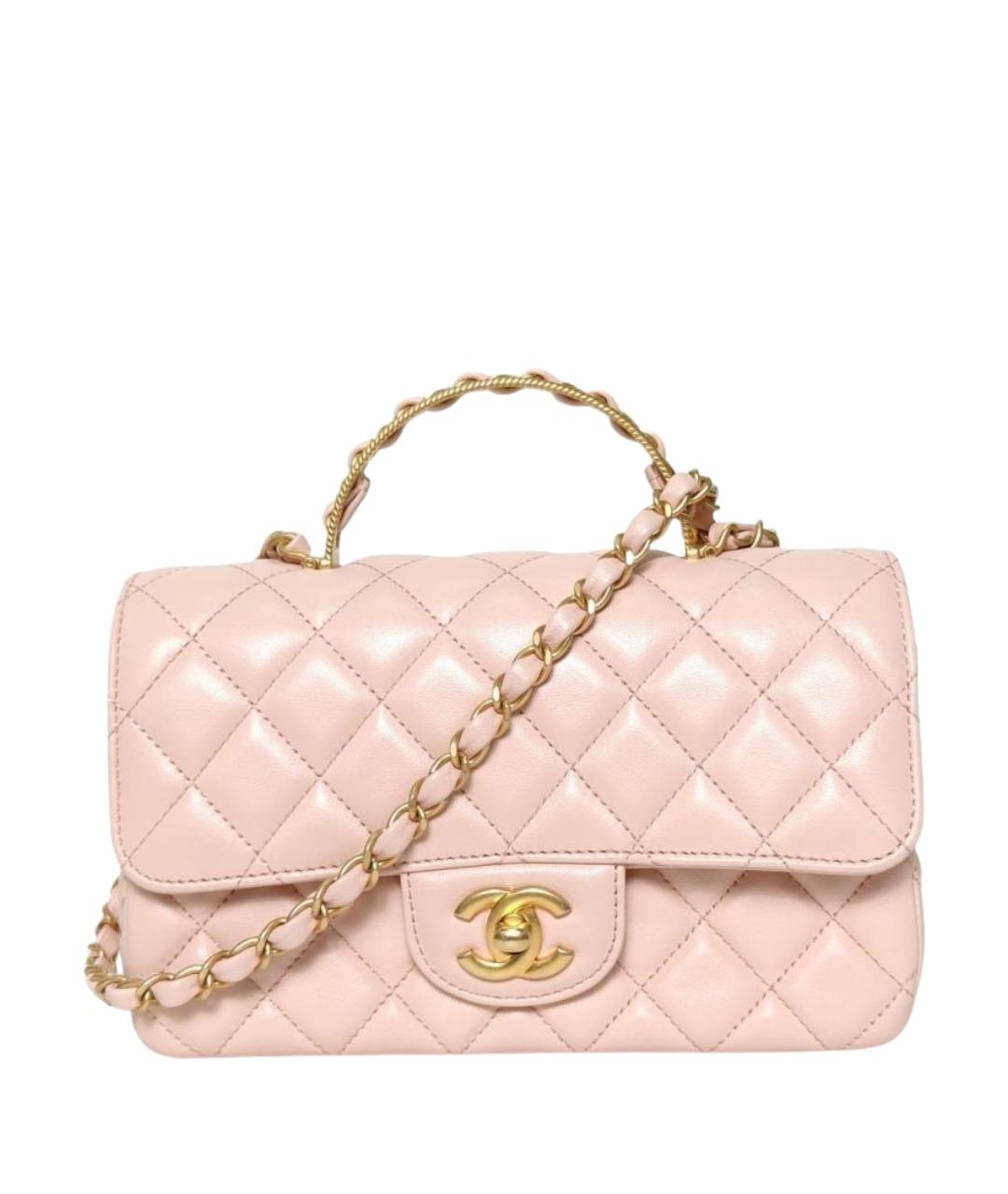 CHANEL Розовая кожаная сумка через плечо, фото 1