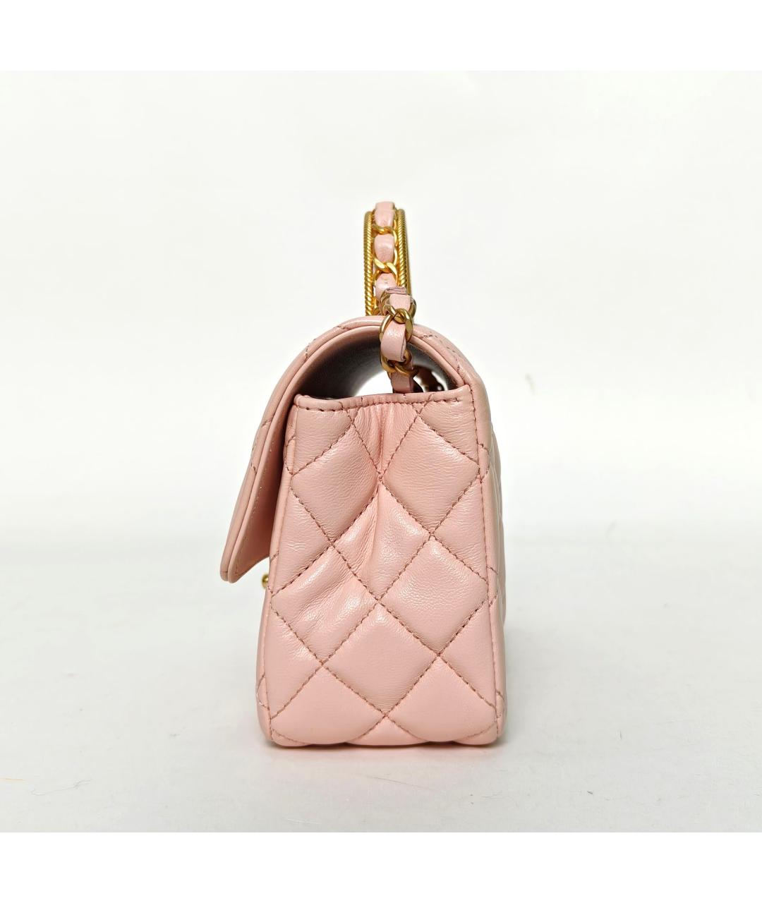 CHANEL Розовая кожаная сумка через плечо, фото 5