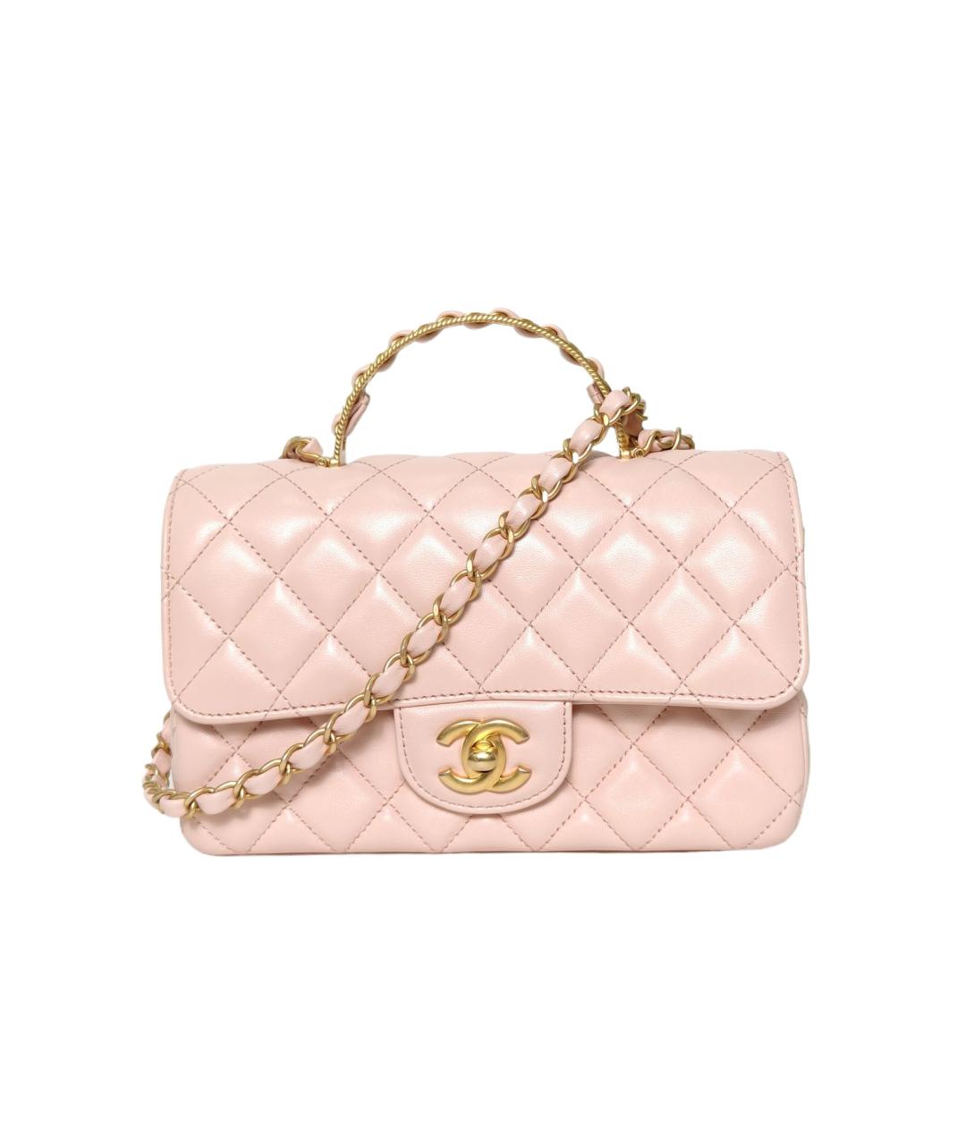 CHANEL Розовая кожаная сумка через плечо, фото 9
