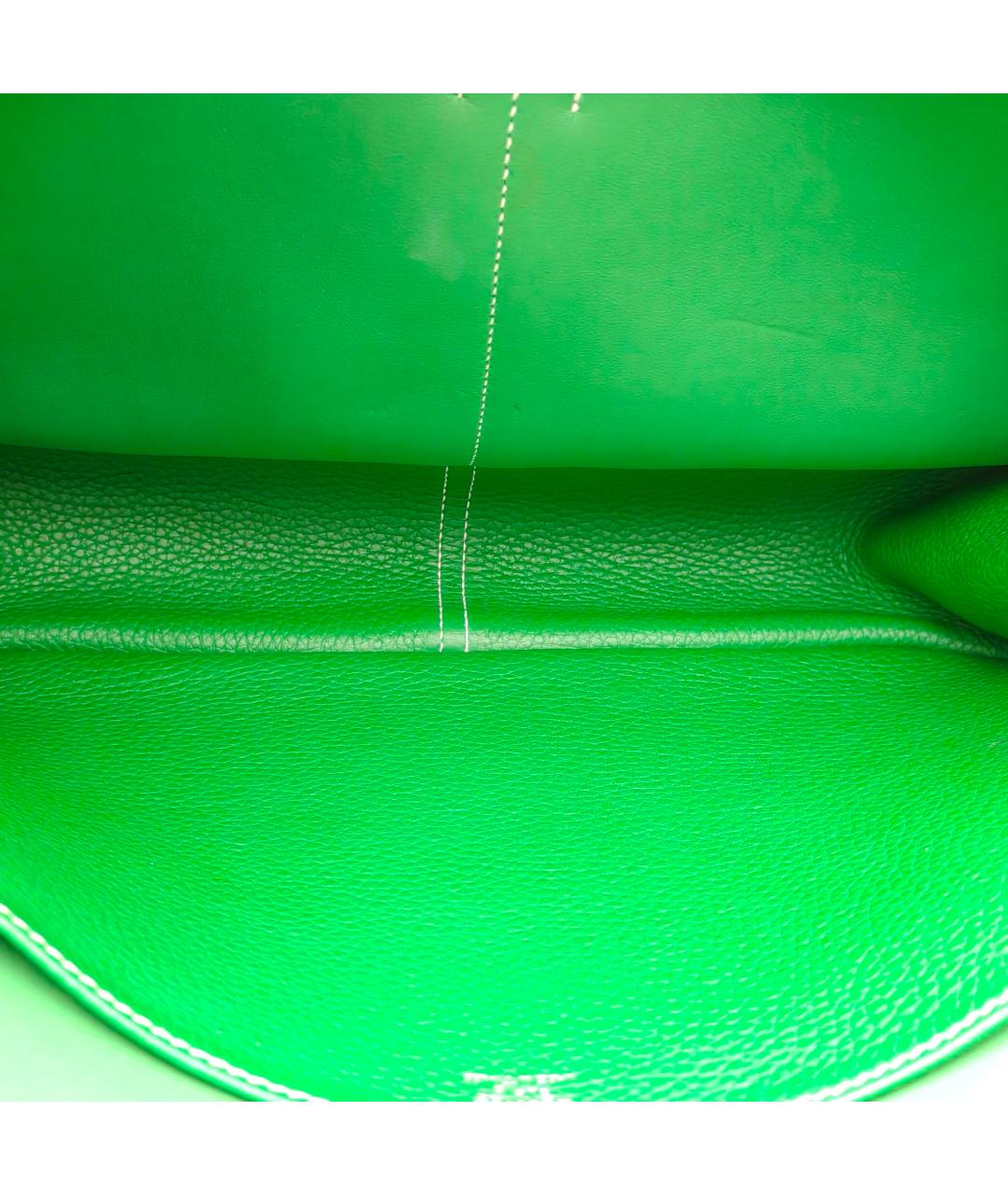 HERMES Зеленая кожаная сумка через плечо, фото 8