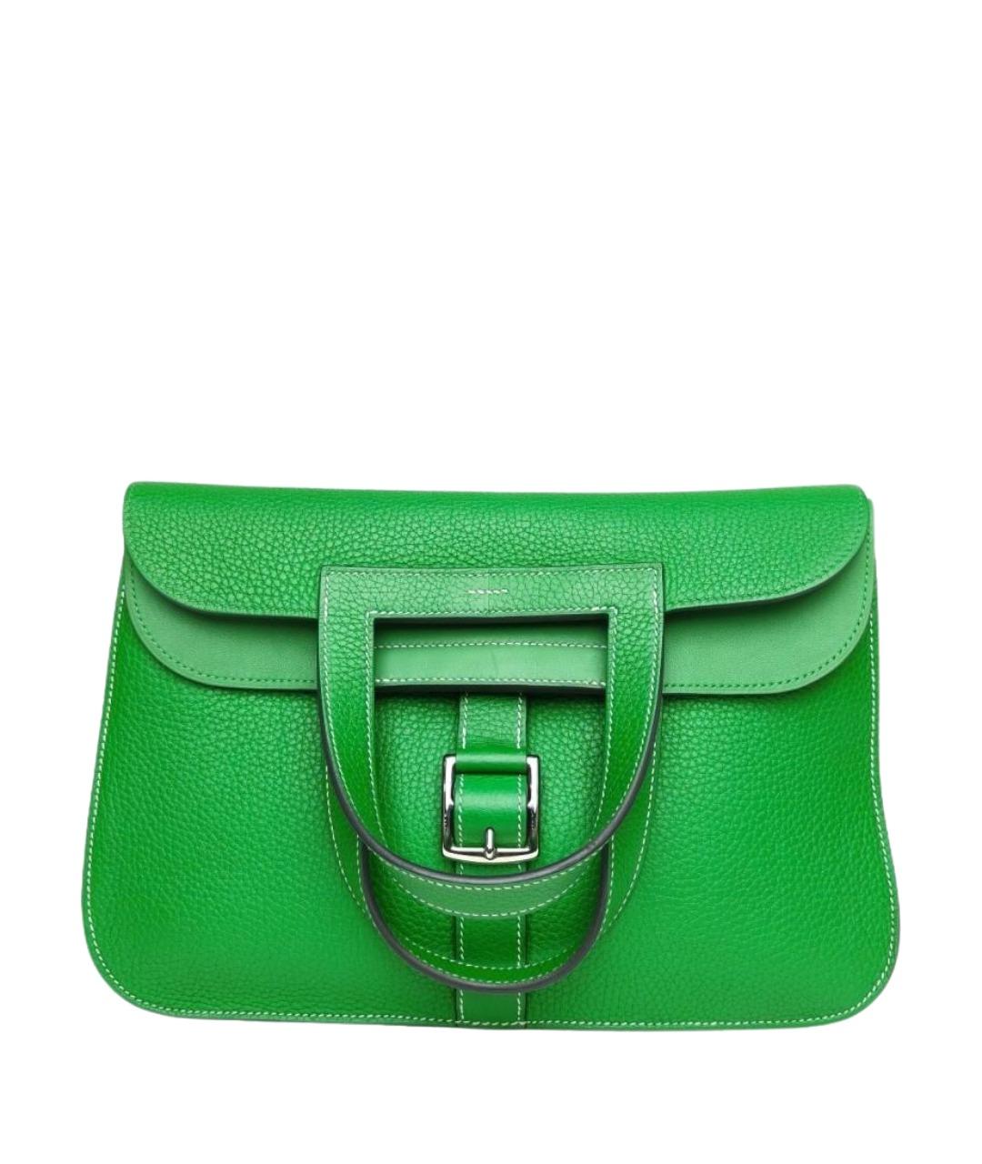HERMES Зеленая кожаная сумка через плечо, фото 1