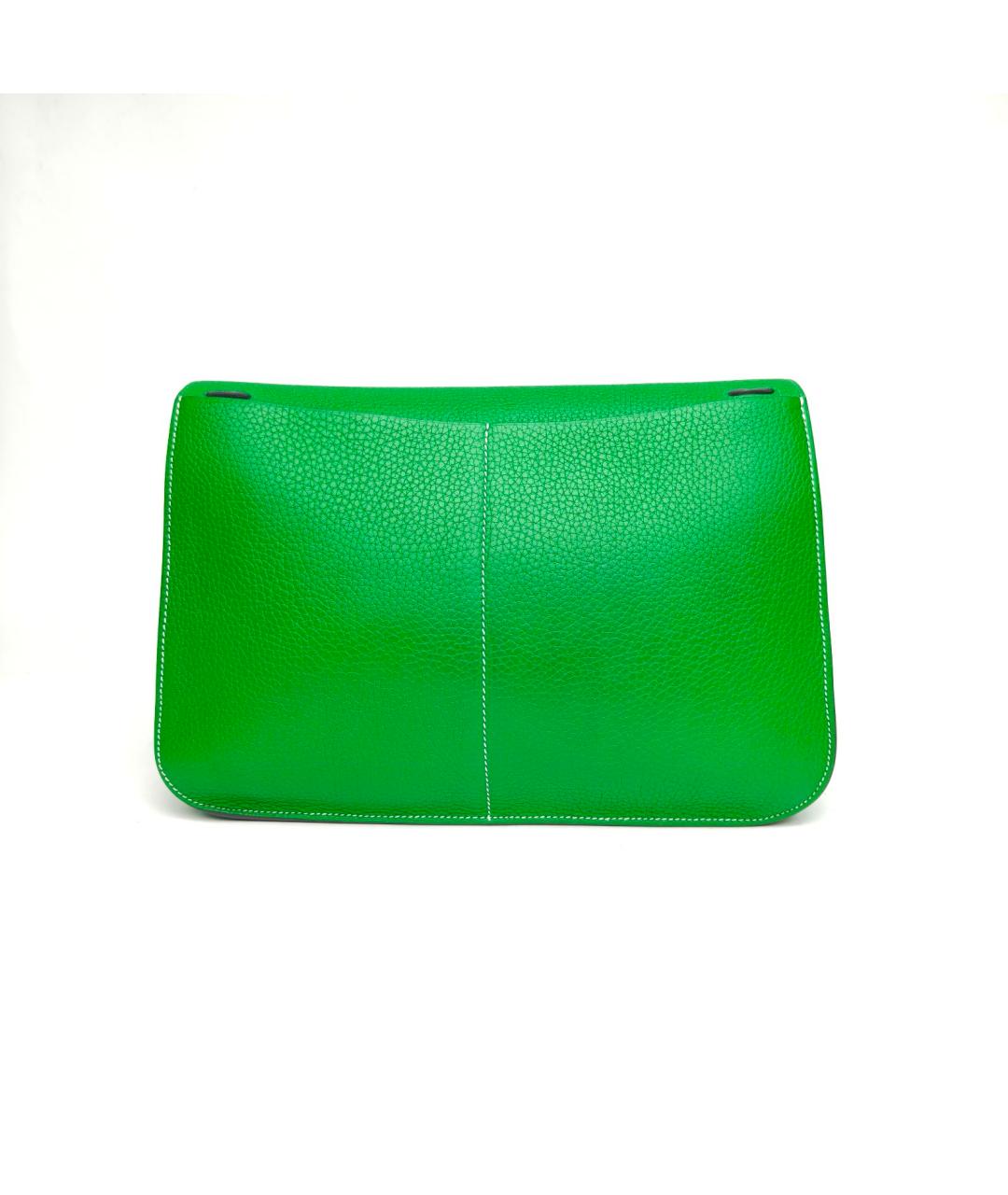 HERMES Зеленая кожаная сумка через плечо, фото 4