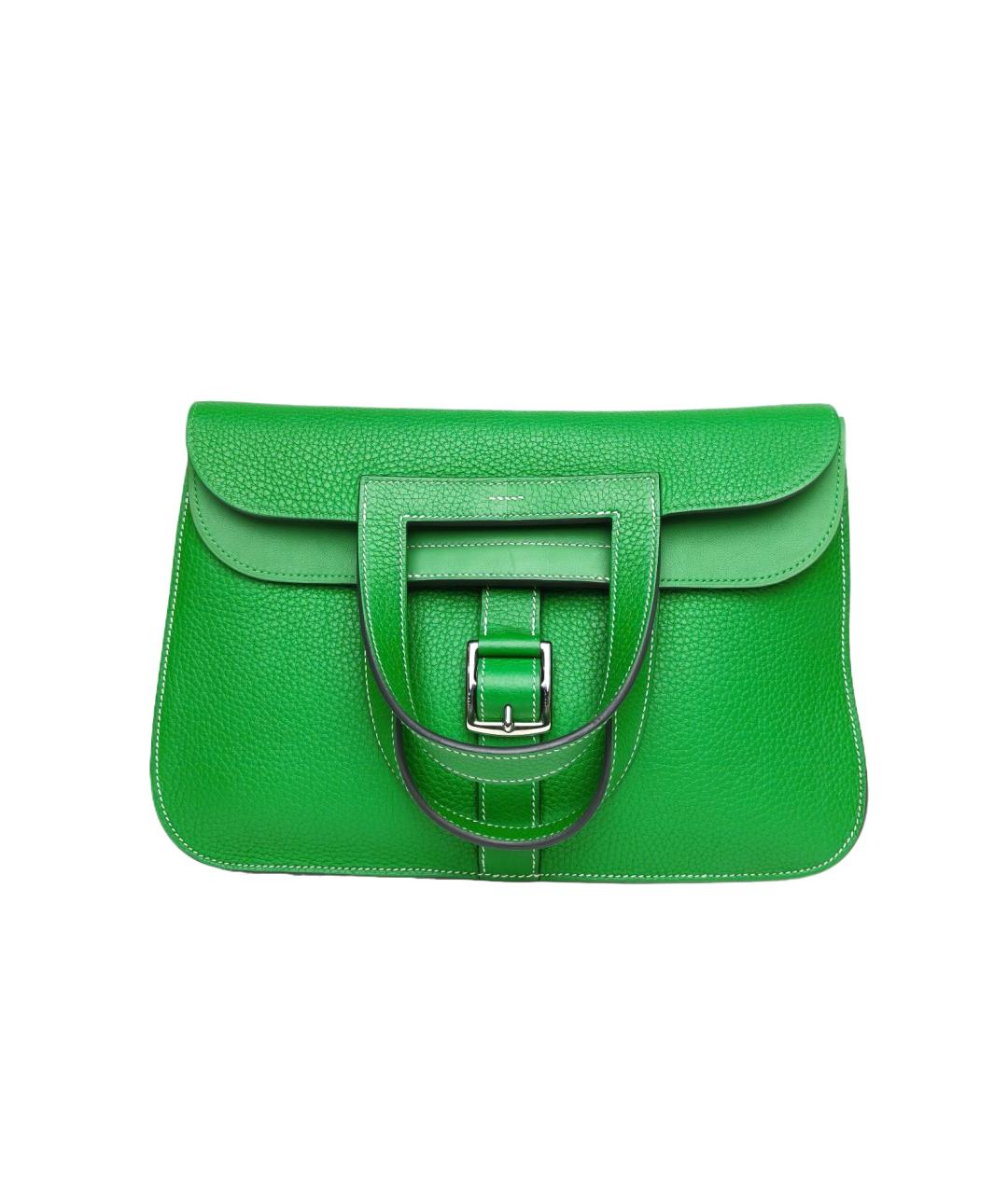 HERMES Зеленая кожаная сумка через плечо, фото 9