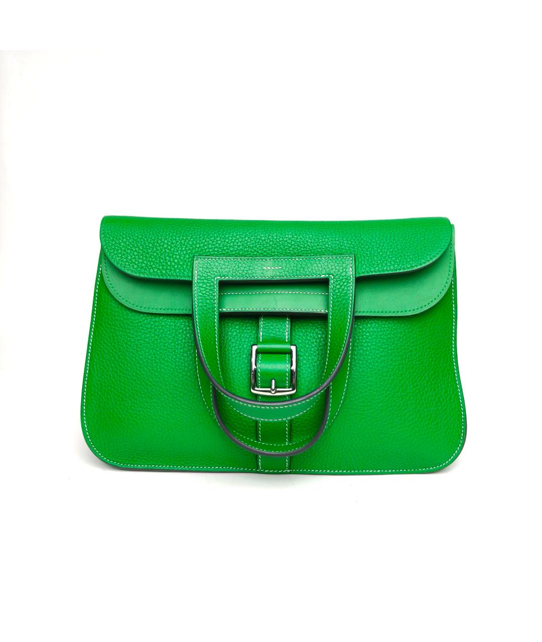 HERMES Зеленая кожаная сумка через плечо, фото 2