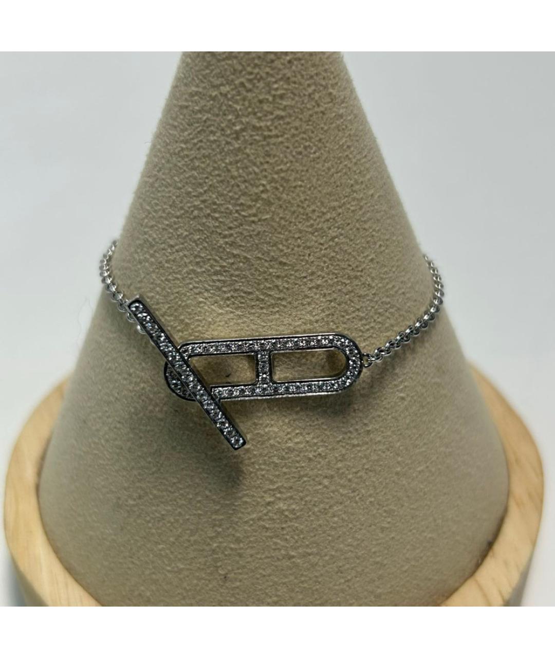 HERMES Серебрянный браслет из белого золота, фото 2