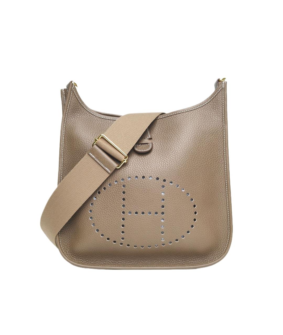 HERMES Коричневая кожаная сумка через плечо, фото 9