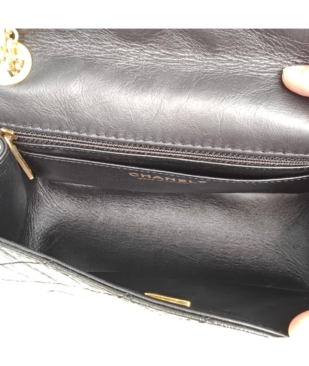 CHANEL Черная кожаная сумка через плечо, фото 7
