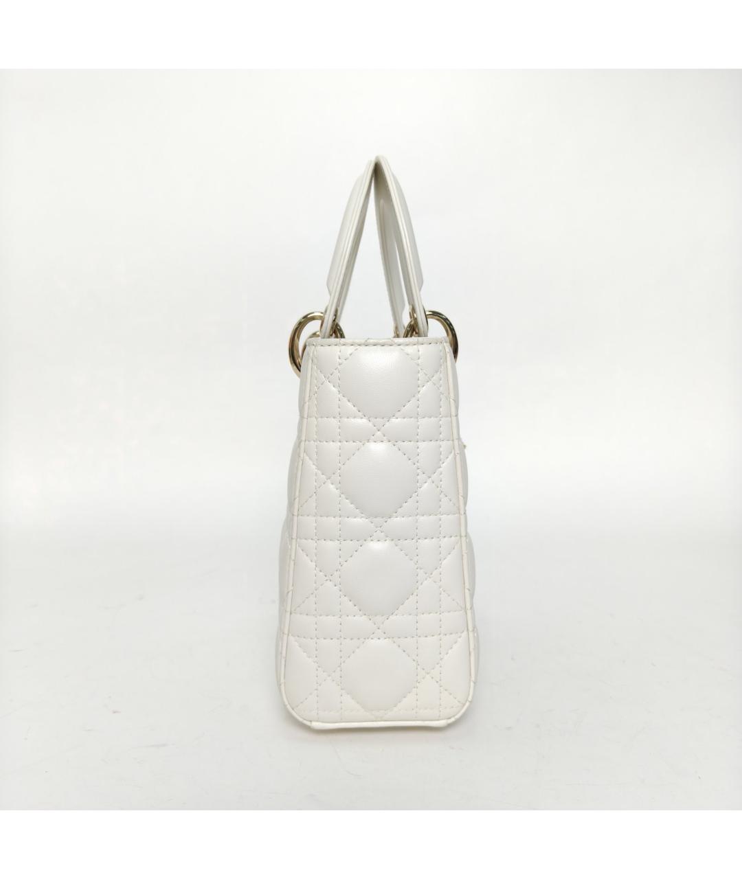 CHRISTIAN DIOR Белая кожаная сумка через плечо, фото 5
