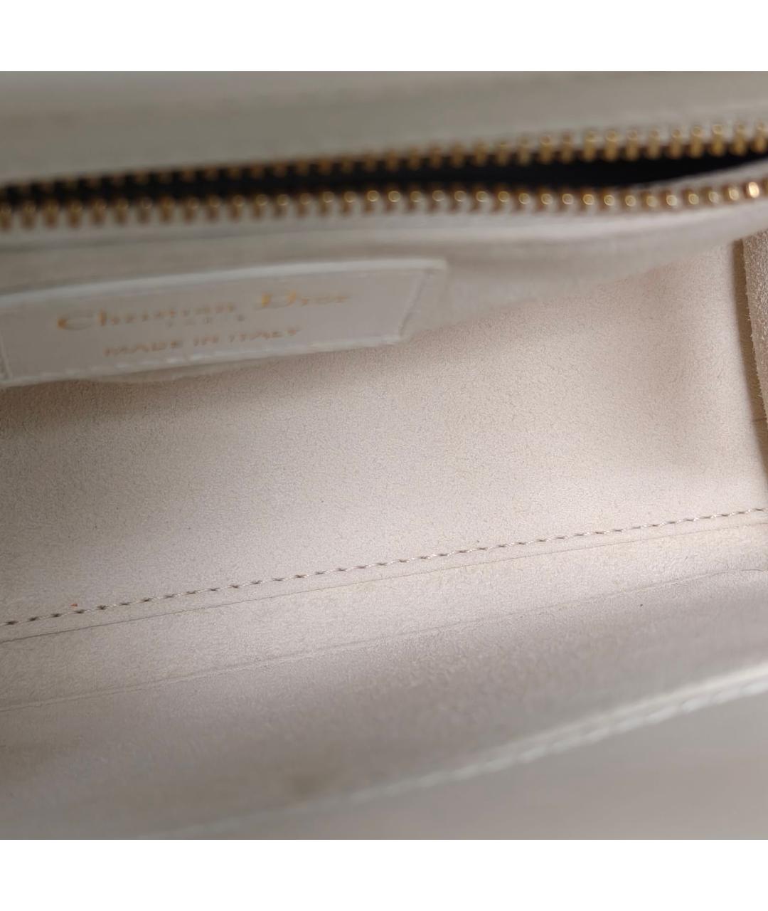CHRISTIAN DIOR Белая кожаная сумка через плечо, фото 8