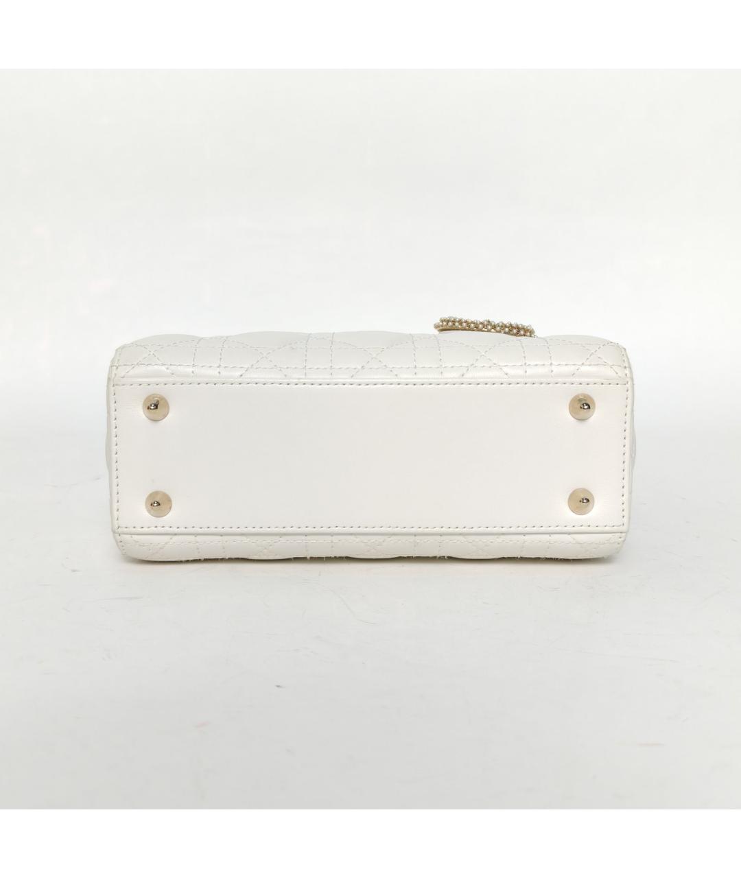 CHRISTIAN DIOR Белая кожаная сумка через плечо, фото 6